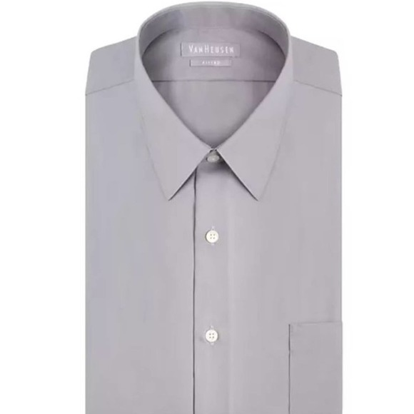 New Van Heusen Gray Wrinkle Free Poplin Shirt‎ 16.5 34/35 (Large) - Picture 1 of 6